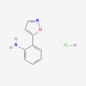 molecular formula C9H9ClN2O B2443750 2-(Isoxazol-5-yl)aniline hydrochloride CAS No. 2172074-17-6