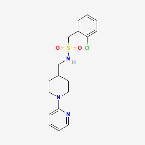 molecular formula C18H22ClN3O2S B2443755 1-(2-chlorophenyl)-N-((1-(pyridin-2-yl)piperidin-4-yl)methyl)methanesulfonamide CAS No. 1235046-45-3