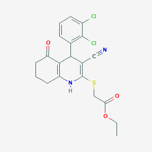 Ethyl {[3-cyano-4-(2,3-dichlorophenyl)-5-oxo-1,4,5,6,7,8-hexahydroquinolin-2-yl]sulfanyl}acetate