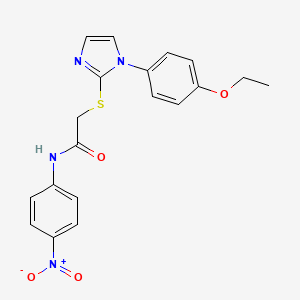molecular formula C19H18N4O4S B2443762 2-((1-(4-ethoxyphenyl)-1H-imidazol-2-yl)thio)-N-(4-nitrophenyl)acetamide CAS No. 688336-47-2
