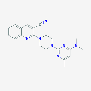 molecular formula C21H23N7 B2443768 2-{4-[4-(Dimethylamino)-6-methylpyrimidin-2-yl]piperazin-1-yl}quinoline-3-carbonitrile CAS No. 2415555-52-9