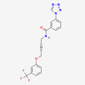 molecular formula C19H14F3N5O2 B2443777 3-(1H-tetrazol-1-yl)-N-(4-(3-(trifluoromethyl)phenoxy)but-2-yn-1-yl)benzamide CAS No. 1421507-50-7