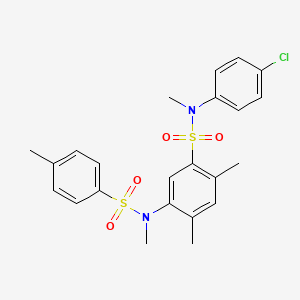 molecular formula C23H25ClN2O4S2 B2443778 N-(4-氯苯基)-5-(N,4-二甲苯磺酰胺)-N,2,4-三甲苯磺酰胺 CAS No. 900137-21-5