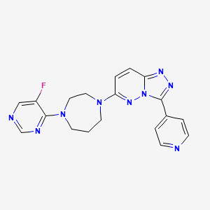 molecular formula C19H18FN9 B2443781 6-[4-(5-Fluoropyrimidin-4-yl)-1,4-diazepan-1-yl]-3-pyridin-4-yl-[1,2,4]triazolo[4,3-b]pyridazine CAS No. 2380191-72-8