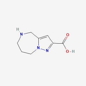 molecular formula C8H11N3O2 B2443782 5,6,7,8-tetrahydro-4H-pyrazolo[1,5-a][1,4]diazepine-2-carboxylic acid CAS No. 1824129-50-1