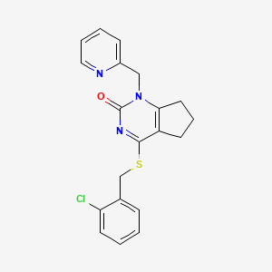4-((2-chlorobenzyl)thio)-1-(pyridin-2-ylmethyl)-6,7-dihydro-1H-cyclopenta[d]pyrimidin-2(5H)-one