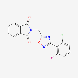 molecular formula C17H9ClFN3O3 B2443786 2-((3-(2-Chloro-6-fluorophenyl)-1,2,4-oxadiazol-5-yl)methyl)isoindoline-1,3-dione CAS No. 1809501-74-3