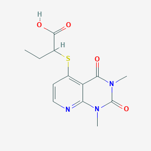 molecular formula C13H15N3O4S B2443793 2-((1,3-Dimethyl-2,4-dioxo-1,2,3,4-tetrahydropyrido[2,3-d]pyrimidin-5-yl)thio)butanoic acid CAS No. 899960-59-9