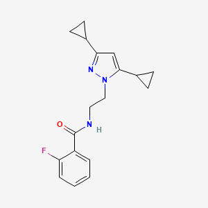 molecular formula C18H20FN3O B2443797 N-(2-(3,5-dicyclopropyl-1H-pyrazol-1-yl)ethyl)-2-fluorobenzamide CAS No. 2309539-73-7