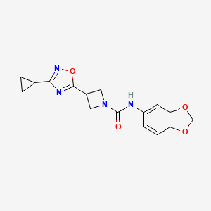 N-(benzo[d][1,3]dioxol-5-yl)-3-(3-cyclopropyl-1,2,4-oxadiazol-5-yl)azetidine-1-carboxamide