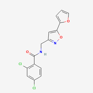 molecular formula C15H10Cl2N2O3 B2443802 2,4-dichloro-N-((5-(furan-2-yl)isoxazol-3-yl)methyl)benzamide CAS No. 1105240-88-7