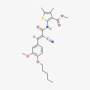 molecular formula C24H28N2O5S B2443806 methyl 2-[[(E)-2-cyano-3-(3-methoxy-4-pentoxyphenyl)prop-2-enoyl]amino]-4,5-dimethylthiophene-3-carboxylate CAS No. 380424-00-0