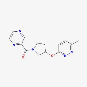 (3-((6-Methylpyridazin-3-yl)oxy)pyrrolidin-1-yl)(pyrazin-2-yl)methanone