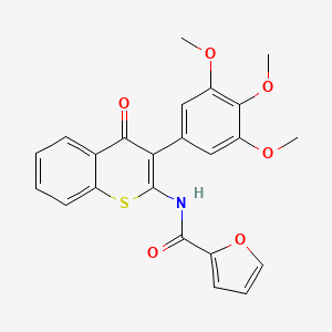 molecular formula C23H19NO6S B2443818 N-[4-oxo-3-(3,4,5-trimethoxyphenyl)thiochromen-2-yl]furan-2-carboxamide CAS No. 883966-11-8