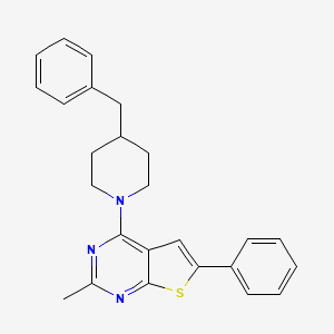 molecular formula C25H25N3S B2443820 4-(4-Benzylpiperidin-1-yl)-2-methyl-6-phenylthieno[2,3-d]pyrimidine CAS No. 380453-50-9