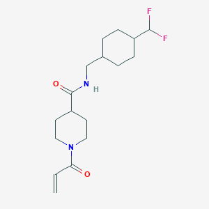 molecular formula C17H26F2N2O2 B2443823 N-[[4-(Difluoromethyl)cyclohexyl]methyl]-1-prop-2-enoylpiperidine-4-carboxamide CAS No. 2411278-21-0