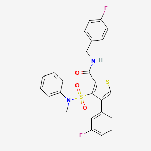 molecular formula C25H20F2N2O3S2 B2443834 N-(4-fluorobenzyl)-4-(3-fluorophenyl)-3-[methyl(phenyl)sulfamoyl]thiophene-2-carboxamide CAS No. 1105197-50-9
