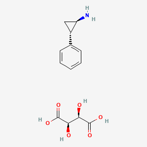 molecular formula C13H17NO6 B2443851 Cyclopropanamine, 2-phenyl-, (1R,2S)-, (2R,3R)-2,3-dihydroxybutanedioate (1:1) CAS No. 63038-64-2