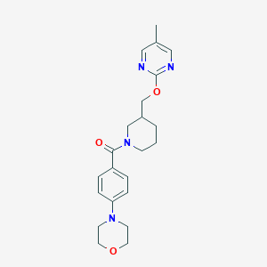 molecular formula C22H28N4O3 B2443859 [3-[(5-Methylpyrimidin-2-yl)oxymethyl]piperidin-1-yl]-(4-morpholin-4-ylphenyl)methanone CAS No. 2379987-62-7