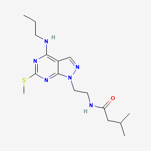 molecular formula C16H26N6OS B2443866 3-methyl-N-(2-(6-(methylthio)-4-(propylamino)-1H-pyrazolo[3,4-d]pyrimidin-1-yl)ethyl)butanamide CAS No. 946210-26-0