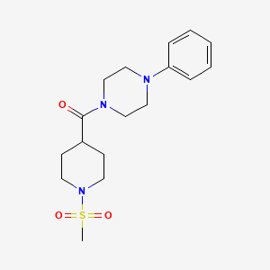 molecular formula C17H25N3O3S B2443867 (1-(Methylsulfonyl)piperidin-4-yl)(4-phenylpiperazin-1-yl)methanone CAS No. 693815-16-6