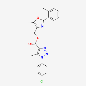 molecular formula C22H19ClN4O3 B2443872 [5-methyl-2-(2-methylphenyl)-1,3-oxazol-4-yl]methyl 1-(4-chlorophenyl)-5-methyl-1H-1,2,3-triazole-4-carboxylate CAS No. 946302-75-6
