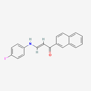 molecular formula C19H14INO B2443873 (2E)-3-[(4-iodophenyl)amino]-1-(naphthalen-2-yl)prop-2-en-1-one CAS No. 339014-57-2