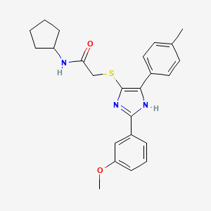 N-cyclopentyl-2-((2-(3-methoxyphenyl)-5-(p-tolyl)-1H-imidazol-4-yl)thio)acetamide