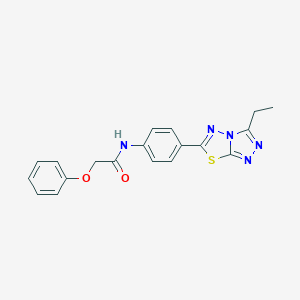 molecular formula C19H17N5O2S B244388 N-[4-(3-ethyl[1,2,4]triazolo[3,4-b][1,3,4]thiadiazol-6-yl)phenyl]-2-phenoxyacetamide 