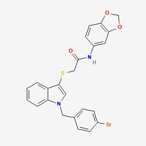 N-(1,3-benzodioxol-5-yl)-2-[1-[(4-bromophenyl)methyl]indol-3-yl]sulfanylacetamide