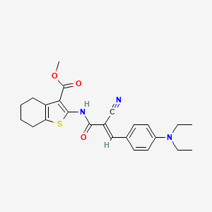 (E)-methyl 2-(2-cyano-3-(4-(diethylamino)phenyl)acrylamido)-4,5,6,7-tetrahydrobenzo[b]thiophene-3-carboxylate