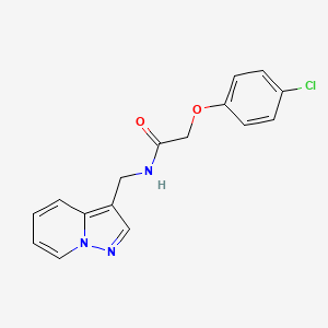 molecular formula C16H14ClN3O2 B2443899 2-(4-氯苯氧基)-N-(吡唑并[1,5-a]吡啶-3-基甲基)乙酰胺 CAS No. 1396557-92-8