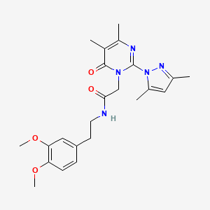 B2443900 N-(3,4-dimethoxyphenethyl)-2-(2-(3,5-dimethyl-1H-pyrazol-1-yl)-4,5-dimethyl-6-oxopyrimidin-1(6H)-yl)acetamide CAS No. 1019106-00-3