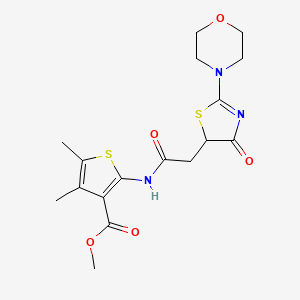 Methyl 4,5-dimethyl-2-(2-(2-morpholino-4-oxo-4,5-dihydrothiazol-5-yl)acetamido)thiophene-3-carboxylate