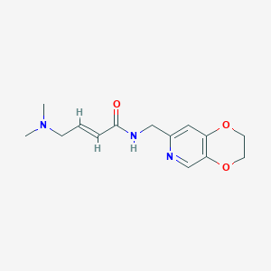 (E)-N-(2,3-Dihydro-[1,4]dioxino[2,3-c]pyridin-7-ylmethyl)-4-(dimethylamino)but-2-enamide