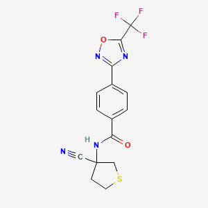 molecular formula C15H11F3N4O2S B2443921 N-(3-cyanothiolan-3-yl)-4-[5-(trifluoromethyl)-1,2,4-oxadiazol-3-yl]benzamide CAS No. 1808721-81-4
