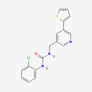 molecular formula C17H14ClN3OS B2443925 1-(2-氯苯基)-3-((5-(噻吩-2-基)吡啶-3-基)甲基)脲 CAS No. 2034411-28-2