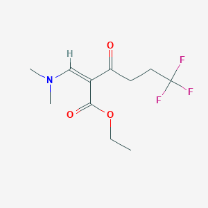molecular formula C11H16F3NO3 B2443934 Ethyl (2Z)-2-(dimethylaminomethylidene)-6,6,6-trifluoro-3-oxohexanoate CAS No. 2253644-37-8