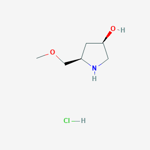 molecular formula C6H14ClNO2 B2443944 (3R,5R)-5-(methoxymethyl)pyrrolidin-3-ol hydrochloride CAS No. 1147110-59-5