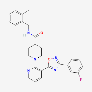 molecular formula C27H26FN5O2 B2443960 N-{6-[(4-methoxyphenyl)sulfonyl]-1,3-dimethyl-2-oxo-2,3-dihydro-1H-benzimidazol-5-yl}-2-furamide CAS No. 1251703-26-0