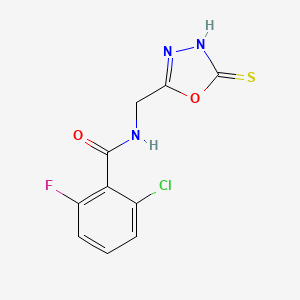 2-chloro-6-fluoro-N-((5-mercapto-1,3,4-oxadiazol-2-yl)methyl)benzamide