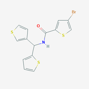 molecular formula C14H10BrNOS3 B2443986 4-溴-N-(噻吩-2-基(噻吩-3-基)甲基)噻吩-2-甲酰胺 CAS No. 2034333-06-5