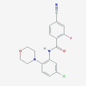 molecular formula C18H15ClFN3O2 B244399 N-[5-chloro-2-(4-morpholinyl)phenyl]-4-cyano-2-fluorobenzamide 