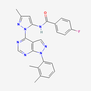 N-(1-(1-(2,3-dimethylphenyl)-1H-pyrazolo[3,4-d]pyrimidin-4-yl)-3-methyl-1H-pyrazol-5-yl)-4-fluorobenzamide