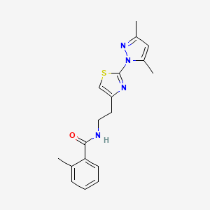 N-(2-(2-(3,5-dimethyl-1H-pyrazol-1-yl)thiazol-4-yl)ethyl)-2-methylbenzamide