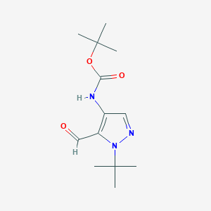 molecular formula C13H21N3O3 B2444036 叔丁基(1-(叔丁基)-5-甲酰-1H-吡唑-4-基)氨基甲酸酯 CAS No. 2219407-34-6