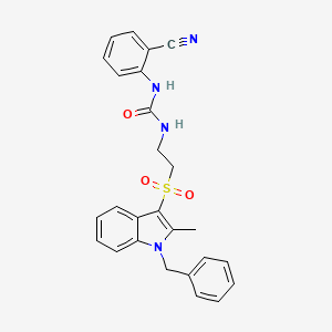 1-(2-((1-benzyl-2-methyl-1H-indol-3-yl)sulfonyl)ethyl)-3-(2-cyanophenyl)urea