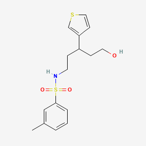 N-(5-hydroxy-3-(thiophen-3-yl)pentyl)-3-methylbenzenesulfonamide