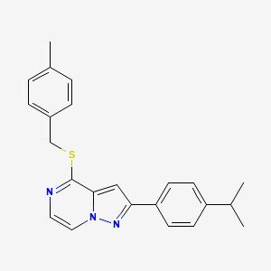 2-(4-Isopropylphenyl)-4-[(4-methylbenzyl)thio]pyrazolo[1,5-a]pyrazine
