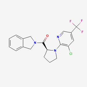 molecular formula C19H17ClF3N3O B2444074 2-({1-[3-Chloro-5-(trifluoromethyl)pyridin-2-yl]pyrrolidin-2-yl}carbonyl)isoindoline CAS No. 2085690-89-5